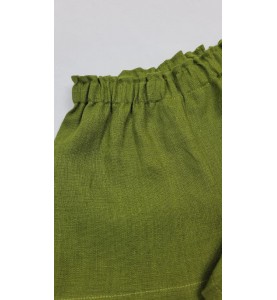 Ľanové detské šortky zelené