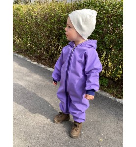 Overal Softshell with a zippered hood with a "Month - 4" patent, purple